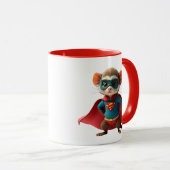 Een superheld muis met rood en masker. mok (Voorkant rechts)