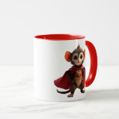 Een superheld muis met rood kapje en pak. mok (Voorkant rechts)