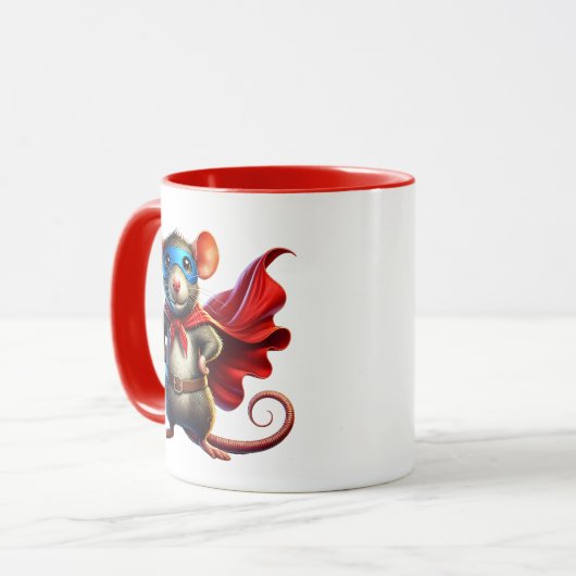 Een superheld muis. mok (Voorkant links)