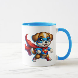 Een superheld puppy met zijn cape. mok