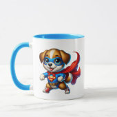 Een superheld puppy met zijn cape. mok (Links)