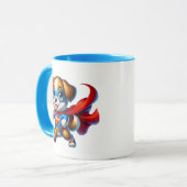 Een superheld puppy met zijn cape. mok (Voorkant links)