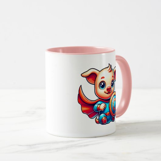 Een superheld varken. mok (Voorkant rechts)