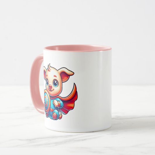 Een superheld varken. mok (Voorkant links)