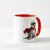 Een superheld zeehondenjongen. mok (Voorkant rechts)