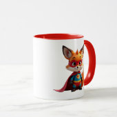 Een superheldenvos met een rood gezicht. mok (Voorkant rechts)
