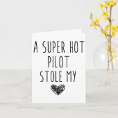 Een superhete piloot stal mijn hart _1  kaart (Gele Bloem)