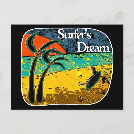 Een surferdroom briefkaart (Voorkant)