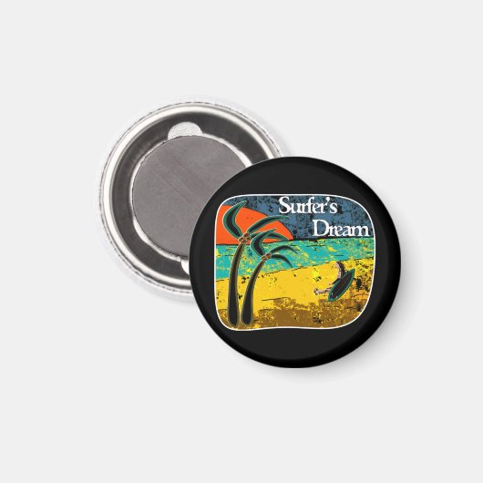 Een surferdroom magneet (Voorkant / Achterkant)