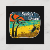 Een surferdroom vierkante visitekaartje (Voorkant)