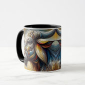 Een surrealistisch portret van een buffel. mok (Voorkant links)