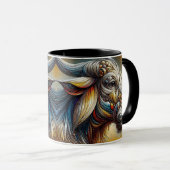 Een surrealistisch portret van een buffel. mok (Voorkant rechts)