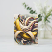 Een surrealistische banaan octopus briefkaart (Staand voorkant)