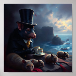 Een surrealistische droom van een Tassie Devil die Poster