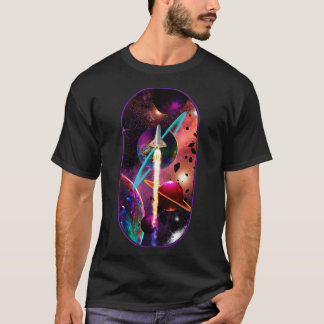 Een surrealistische reis naar de ruimte t-shirt