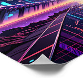 Een surrealistische zonsondergang boven het futuri poster (Hoek)