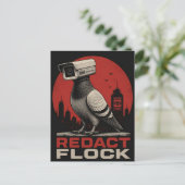 Een surreële bewakingscamera duif redactie briefkaart (Staand voorkant)