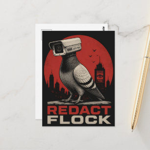 Een surreële bewakingscamera duif redactie briefkaart