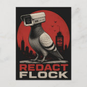 Een surreële bewakingscamera duif redactie briefkaart (Voorkant)