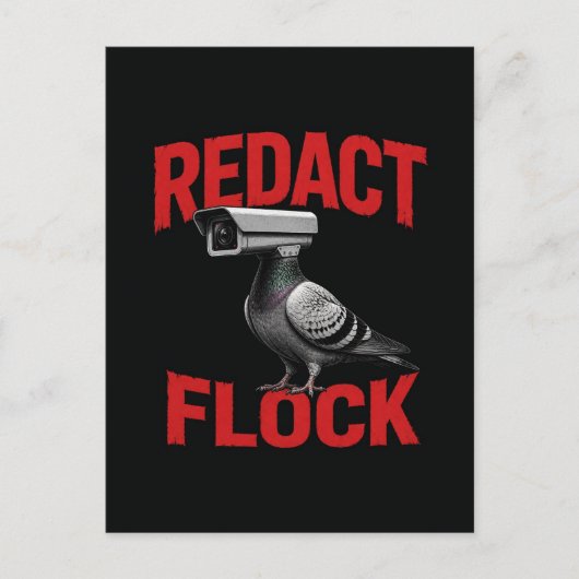 Een surreële bewakingscamera duif redactie briefkaart (Voorkant)
