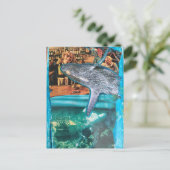 Een surreële walvis in de duikbar briefkaart (Staand voorkant)