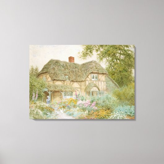 Een Surrey Cottage Canvas Afdruk (Voorkant)