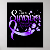 Een Survivor Fibromyalgie Bewustzijn Vlinder Poster (Voorkant)
