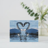 Een Swan Heart Kiss, Reflections of Love Briefkaart (Staand voorkant)