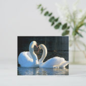 Een Swan Heart Kiss, Reflections of Love Briefkaart (Staand voorkant)