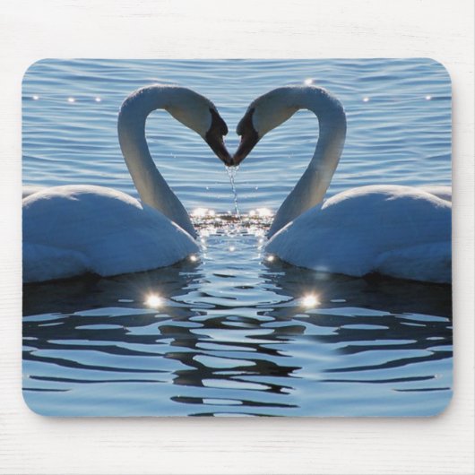 Een Swan Heart Kiss, Reflections of Love Muismat (Voorkant)