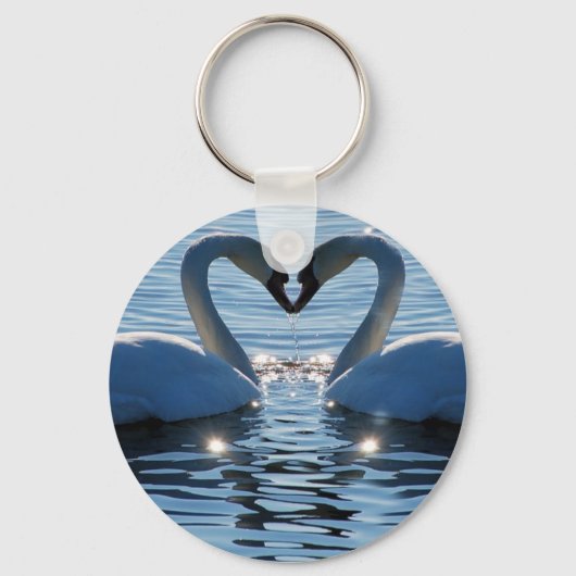Een Swan Heart Kiss, Reflections of Love Sleutelhanger (Voorkant)