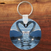 Een Swan Heart Kiss, Reflections of Love Sleutelhanger (Voorkant)