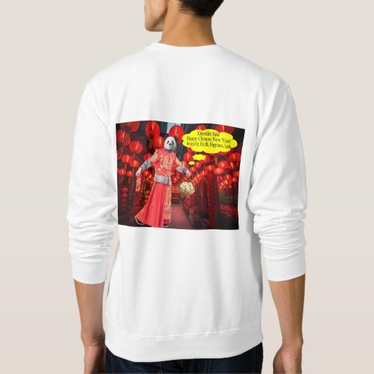 Een sweatshirt. Gelukkig Chinees Nieuwjaar. panda/ Trui (Achterkant)