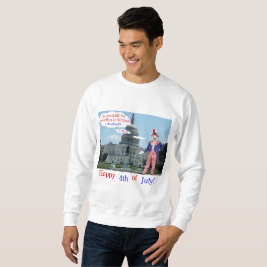 Een sweatshirt. Gelukkige 4e. rat/unclesam Trui (Voorkant volledig)