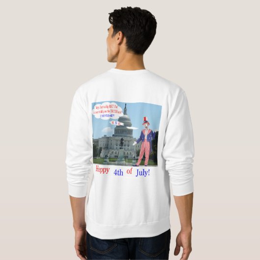 Een sweatshirt. Gelukkige 4e. rat/unclesam Trui (Achterkant volledig)