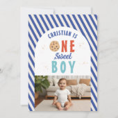 Een Sweet Boy Chocolate Chip Cookie 1e verjaardag Kaart (Voorkant)