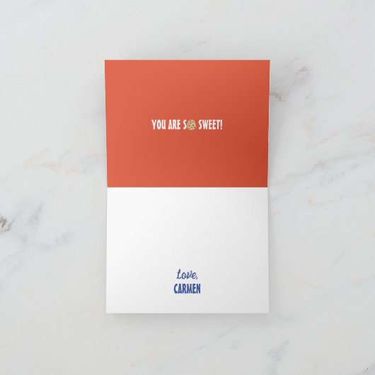 Een Sweet Boy Cookie eerste verjaardag Bedankkaart (Binnen)