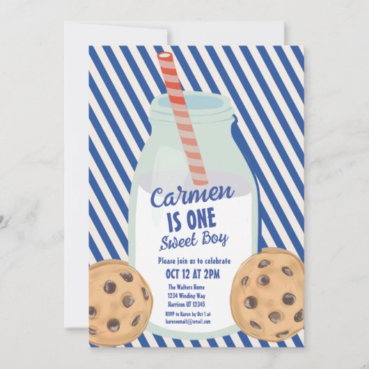 Een Sweet Boy Cookie eerste verjaardag Kaart (Voorkant)