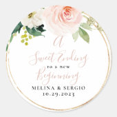 Een Sweet die eindigt op een nieuwe bruiloft Klass Ronde Sticker (Voorkant)