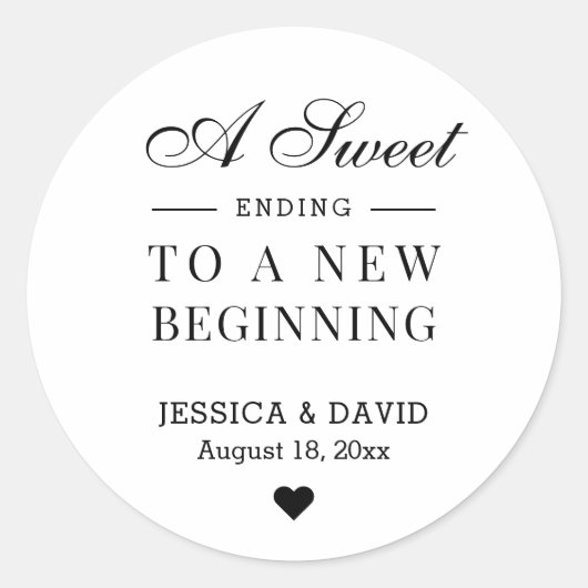 Een Sweet Ending Wedding Favor Sticker (Voorkant)