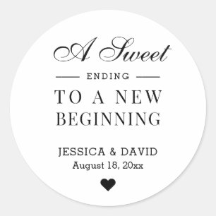 Een Sweet Ending Wedding Favor Sticker