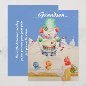 Een SWEET GRANDSONS CHRISTMAS KAART (Voorkant / Achterkant)