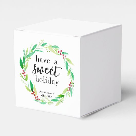 Een Sweet Holiday met kerstcadeautjes Bedankdoosjes (Voorkant Zijde)