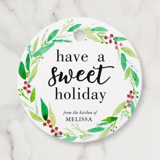 Een Sweet Holiday met kerstcadeautjes Bedankjes Labels (Voorkant)