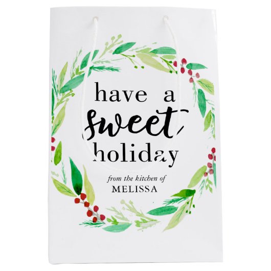 Een Sweet Holiday met kerstcadeautjes Medium Cadeauzakje (Voorkant)