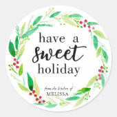 Een Sweet Holiday met kerstcadeautjes Ronde Sticker (Voorkant)