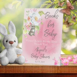 Een Sweet Little Bunny Baby shower Boeken voor Bab Reclamebord Met Voetstuk