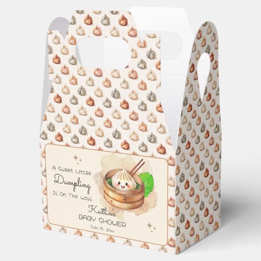 Een Sweet Little Dumpling Kwai Theme Baby shower Bedankdoosjes (Geopend)