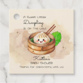 Een Sweet Little Dumpling Kwai Theme Baby shower Bedankjes Labels (Voorkant)