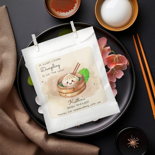 Een Sweet Little Dumpling Kwai Theme Baby shower Bedankzakje